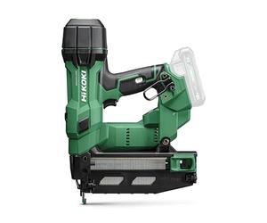HiKOKI Clavo con batería de 0° - 18 V, 25-64 mm, calibre 16, compacto, ligero, potente, luz LED, motor sin escobillas, accionamiento por resorte neumático, incluye maletín