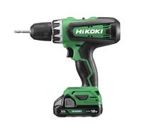 HiKOKI DS18DF Taladro Atornillador a Batería, 18 V, 53 Nm, 2 Velocidades | Incluye 2 baterías 2.0 Ah, cargador y maletín, luz LED integrada, freno eléctrico de seguridad y motor de alto rendimiento