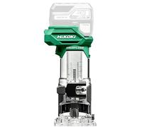 HiKOKI Fresadora de cantos inalámbrica - 18V, Portabrocas intercambiable de 6/8 mm - Motor sin escobillas, Velocidad variable, Iluminación, Ligero, Extracción de polvo, Rendimiento de recorte preciso