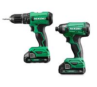 HiKOKI KC18DAWCZ Kit de Herramientas, Taladro y Atornillador de Impacto 18V | Incluye 2 baterías de 2.0 Ah, cargador rápido y maletín de transporte, compatible con gama HiKOKI 18V, peso ligero