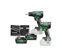 HIKOKI KC18DEWBZ - Kit de batería (1 atornillador de impacto con batería WH18DE (1/4"), par máximo fijo: 175 Nm, 1 taladro atornillador inalámbrico DS18DE, máximo par fijo. (dura): 140 Nm, 18 V) y