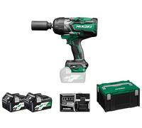 HiKOKI Llave de Impacto WR36DGWRZ, 36V, 1400Nm, Motor Brushless y 4 Modos | Incluye 2 baterías MULTI VOLT, cargador rápido y maletín. Par de afloje 2.000 Nm, IP56, peso 3,2 kg, luz LED