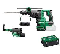 HiKOKI Martillo Perforador SDS-plus 18V 3.2J Inalámbrico con Batería de Iones de Litio y Motor sin Escobillas para Brico