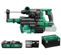 HIKOKI Martillo perforador y cincelador con batería DH1826DA, grabación: SDS-plus (18 V, 5,0 Ah, velocidad de ralentí 0-4300 min-1, energía de impacto (según EPTA 5.0): 3,2 J, motor sin escobillas,