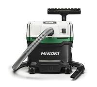 HiKOKI RP200SLWAZ Aspirador Seco y Húmedo de 1.200 W, Clase L, 20 l | Aspiradora de taller de 9,4 kg con sistema PressClean, manguera, tubos de metal y boquillas para suelos y juntas