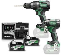 HiKOKI Set KC18DCWBZ, Taladro Percutor DV18DC y Atornillador WH18DC, 18V | Kit de herramientas sin escobillas con 2 baterias Multi Volt, cargador, maletin HSC III, 140 Nm y 210 Nm