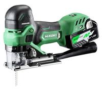 HIKOKI Sierra de calar con batería (mango de barra) CJ36DB (36 V, 2 baterías de iones de litio de 2,5, motor sin escobillas, corte de inglete: 45 °, carrera de sierra: 26 mm, número de carrera sin