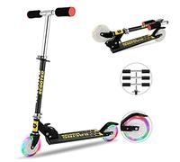 Hikole Patinetes para niños con Ruedas de luz LED, Patinetes de Altura Ajustable para Niños y Niñas, Freno de Guardabarros Trasero, Patinetes Ligero Plegable de 5 LB, Capacidad de Peso de 110 LB