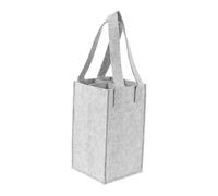 HIKOO DAILY 1 bolsa de almacenamiento de fieltro para botellas de vino tinto con 4 divisores, reutilizable, portátil, gris claro, Talla única