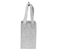 HIKOO DAILY 1 bolsa de transporte para botellas de vino, bolsa de vino tinto con 4 rejillas divisoras de asa, bolsa de almacenamiento de vino reutilizable, bolsa de comestibles, gris claro, Talla