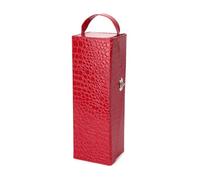 HIKOO DAILY Caja de vino tinto de piel sintética universal para botella de vino, soporte de transporte de vino, bolsa plegable, organizador de regalos (07)