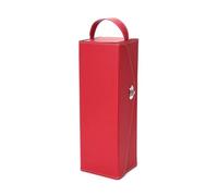 HIKOO DAILY Caja de vino tinto de piel sintética universal para botella de vino, soporte de transporte de vino, bolsa plegable, organizador de regalos (caja cuadrada negra)