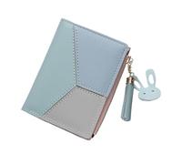 HIKOO DAILY Cartera de piel sintética para mujer, hecha de cuero, tarjetero, plegable, portátil, monederos para mujer, Blue, 1 pieza