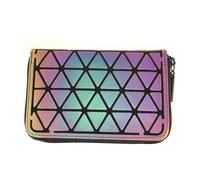 HIKOO DAILY Cartera para mujer, con clip para dinero, geometría luminosa, bolso largo de mano para mujer, Ángulo 1 unidad, Talla única