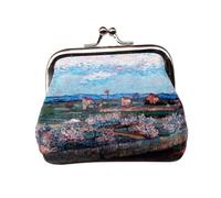 HIKOO DAILY Cartera pequeña para mujer, mini monederos con impresión de cerrojo para tarjetas de efectivo, bolso de mano para cambio de dinero, impresión al óleo, b, 2 unidades