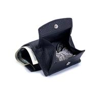 HIKOO DAILY Carteras cortas de tres pliegues para mujer, bolsa de dinero para múltiples tarjetas, monedero sólido de gran capacidad, monedero pequeño, Black, 1 pieza