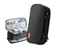 HIKOO DAILY Estuche para lápices, bonito estuche para lápices Kawaii, estuche creativo para niños, gran caja de papelería, suministros escolares para estudiantes, Black, Talla única