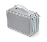 HIKOO DAILY Estuche para lápices de gran capacidad, 72 agujeros, 4 capas, soporte para guardar bolígrafos, pintura, cremallera suave, suministros escolares, papelería, Gris-72 agujeros A, Talla única