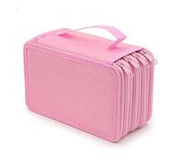 HIKOO DAILY Estuche para lápices de gran capacidad, 72 agujeros, 4 capas, soporte para guardar bolígrafos, pintura, cremallera suave, suministros escolares, papelería, Rosa-72 agujeros A, Talla única