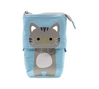 HIKOO DAILY Estuche retráctil de lona con diseño de dibujos animados, de tela, plegable, con soporte de pie, artículos de papelería Kawaii, c, Talla única