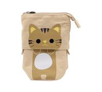 HIKOO DAILY Estuche retráctil de lona con diseño de dibujos animados, de tela, plegable, con soporte de pie, artículos de papelería Kawaii, e, Talla única