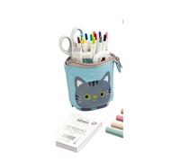 HIKOO DAILY Estuche retráctil de lona con diseño de dibujos animados, de tela, plegable, con soporte de pie, artículos de papelería Kawaii, d, Talla única