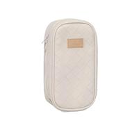 HIKOO DAILY Estuches de papelería coreana, multicolor, para estudiantes, suministros escolares, bolsa con cremallera, bolsa de oficina, suministros escolares, bolsa de maquillaje, beige, Talla única