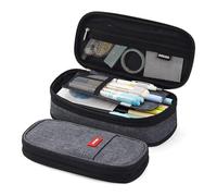 HIKOO DAILY Estuches para lápices, gran capacidad, para niñas, oficina, estudiantes, papelería, organizador de suministros escolares, Black, Talla única