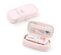 HIKOO DAILY Estuches para lápices, gran capacidad, para niñas, oficina, estudiantes, papelería, organizador de suministros escolares, Clear, Talla única