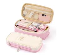 HIKOO DAILY Estuches para lápices, gran capacidad, para niñas, oficina, estudiantes, papelería, organizador de suministros escolares, Burgundy, Talla única