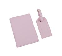 HIKOO DAILY Funda de piel sintética para pasaporte, etiqueta de equipaje, caja de regalo, accesorios de viaje, Pink, Talla única