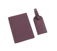 HIKOO DAILY Funda de piel sintética para pasaporte, etiqueta de equipaje, caja de regalo, accesorios de viaje, Burgundy, Talla única