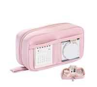 HIKOO DAILY Kawaii - Estuche de gran capacidad con 3 compartimentos para bolígrafos, doble apertura lateral, organizador de artículos de papelería para estudiantes, suministros escolares, Pink, Talla
