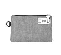 HIKOO DAILY Monedero pequeño con cerradura para dinero en efectivo, pasaporte, tarjetas de crédito, monedero, Gray, 1 pieza