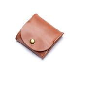 HIKOO DAILY Monedero portátil de piel auténtica con diseño vintage para auriculares individuales para mujeres y hombres, Color de pasta de frijoles, 1 pieza