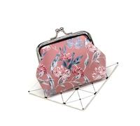 HIKOO DAILY Monederos de moda con estampado de flores para niña, cartera cero, monedero para mujer, mini bolsa de dinero de piel sintética con tarjetero, d, 1 pieza