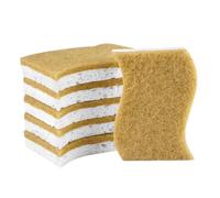 HIKPACKER Paquete de 6 Esponjas Naturales a Base de Plantas, Esponja de Cocina Biodegradable, Esponjas de Celulosa para Platos, Doble Cara, Reutilizables, Antiarañazos, Ecológicas, para Cocina y Baño