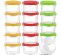 Hikrxya 15 Piezas Contenedores de Alimentos con Tapas Pequeños, 250ml Recipientes de Plástico Reutilizables Apilables Transparentes para Alimentos para Lavavajillas, Microondas y Congelador