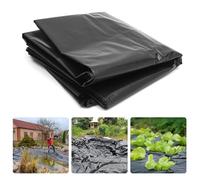 Hikrxya 2 x 6M Plasticos para Invernaderos Negro - Espesar Polietileno de Efecto Invernadero de Plastico Película Negro de Protección Las Plantas Láminas Jardín