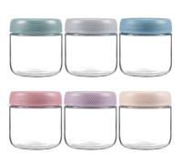 Hikrxya 6 Piezas Tarros de Cristal con Tapa 300ml, Reutilizables Tarros de Avena Nocturna Tarro Cristal Hermetico para Overnight Oats Yogur Mermelada Especias Gachas Cereales