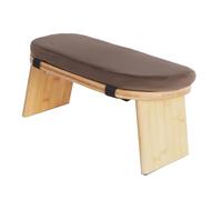 HIKUUER Banco de meditación plegable de bambú, ergonómico, con cojín, café para el hogar, yoga, meditación, salón, hasta 180 kg, para adultos y principiantes