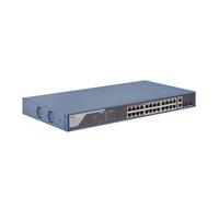 HIKVISION BASIC DS-3E1326P-EI Switch PoE+ de 24 puertos 10/100Mbps + 2 puertos combo SFP 1000Mbps, modo extendido 250m (10Mbps),