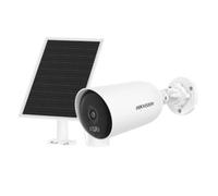 Hikvision Cámara de Seguridad IP Bullet TurboHD 2.8mm IP66 con Panel Solar IP65 - DS-2CFS04/4G (2.8mm) Blanco