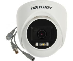 Hikvision DS-2CE76D0T-LPFS(2.8mm) Cámara Turret Fija de Audio con Luz Híbrida Inteligente de 2MP