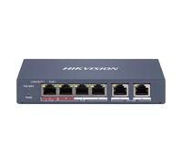 HIKVISION DS-3E1106HP-EI Hikvision HiPoE Switch Gestionable - 4 puertos PoE 802.3af/at + 2 Uplink RJ45 - 4 RJ45 10/100Mbps + 2 R