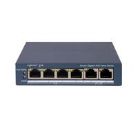 HIKVISION DS-3E1506P-EI/M Hikvision Gigabit PoE Switch Gestionable - 4 puertos PoE 802.3af/at + 2 Uplink RJ45 - 4 RJ45 10/100/10