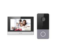 "HIKVISION DS-KIS603-P(C) Kit de videoportero - Tecnología IP & WiFi - Placa y monitor | Permite 16 monitores más - Lector MF"
