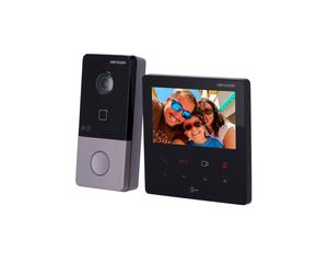 HIKVISION DS-KIS606-P IP- & WiFi-Video-Türsprechanlagen-Set - Türstation und Monitor | Ermöglicht 16 zusätzliche Monitore - MF-L