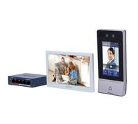 "HIKVISION DS-KIS902-S Kit de videoportero - Tecnología IP & WiFi | Switch PoE - Placa y monitor | Permite 16 monitores más -"