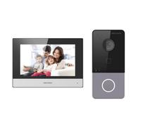 Hikvision Kit Videoportero IP DS-KV6113-WPE1(C) para Villa de 1 Puerta con Panel Exterior, Monitor Interior 7" y 2 Fuentes Alimentación
